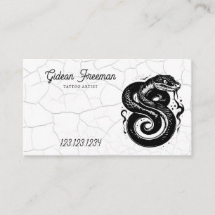 Grunge Zwart & Wit Snake Tattoo Artist Visitekaartje