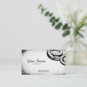 Grunge Zwart-wit Snake Tattoo Shop Visitekaartje (Staand voorkant)