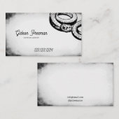 Grunge Zwart-wit Snake Tattoo Shop Visitekaartje (Voorkant / Achterkant)