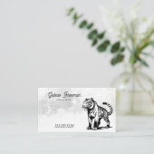 Grunge Zwart & Wit Splash Tijger Tattoo Artiest Visitekaartje (Staand voorkant)