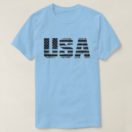Grunge Zwart & Wit USA Typografie T-shirt
