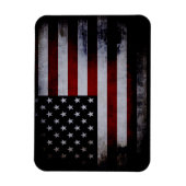 Grunge Zwarte Amerikaanse vlag Magneet (Verticaal)