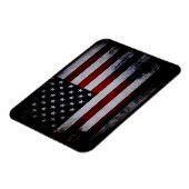 Grunge Zwarte Amerikaanse vlag Magneet (Linkerzijde)