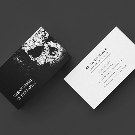  Grunge zwarte Gotische schedel Visitekaartje