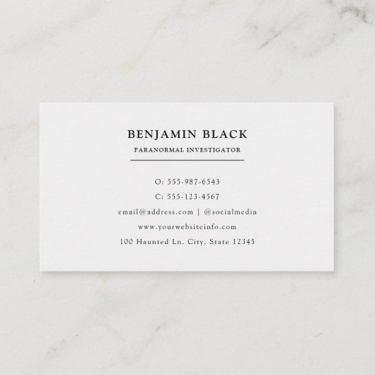  Grunge zwarte Gotische schedel Visitekaartje (Achterkant)