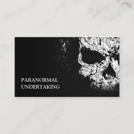  Grunge zwarte Gotische schedel Visitekaartje (Voorkant)