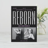 Grunge zwarte verjaardag herboren kaart (Staand voorkant)