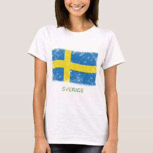 Grunge Zweden vlag T-shirt