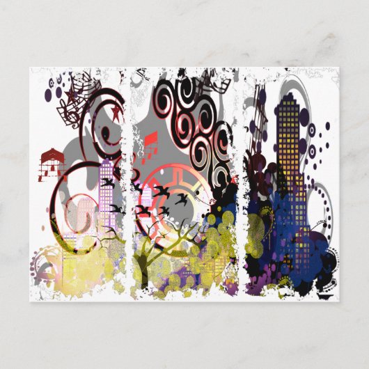 Grunged City Briefkaart (Voorkant)