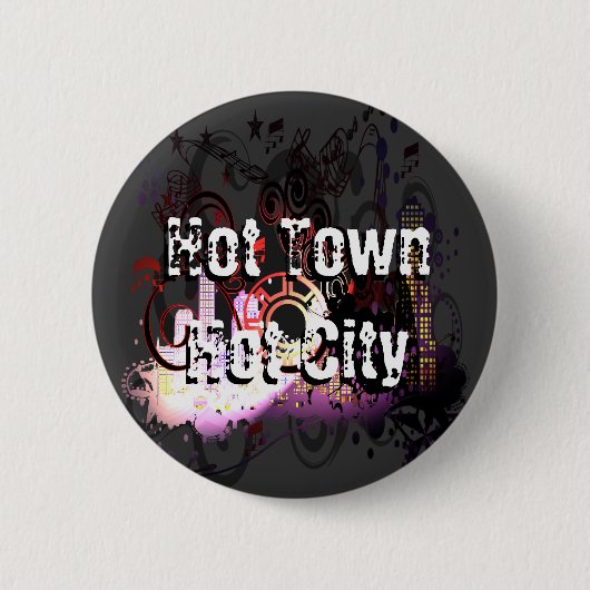 Grunged City Ronde Button 5,7 Cm (Voorkant)
