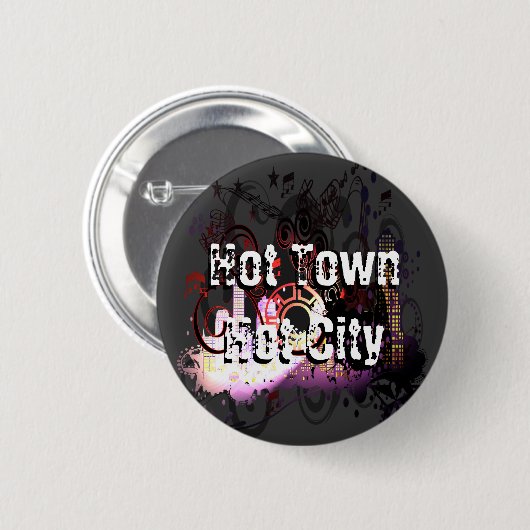 Grunged City Ronde Button 5,7 Cm (Voorkant /achterkant)