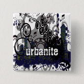 Grunged City Vierkante Button 5,1 Cm (Voorkant)