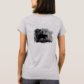Grunged CowGirl Riding Horse Thru Trees T-shirt (Achterkant)