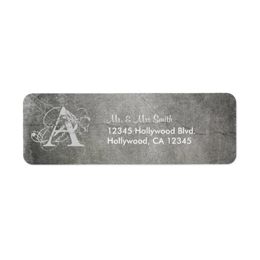 Grunged Custom Monogram Etiket (Voorkant)