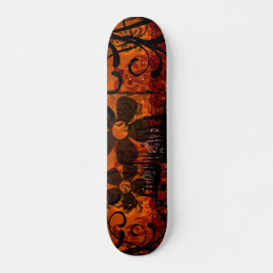 Grunged Damask - met bloemen Persoonlijk Skateboard