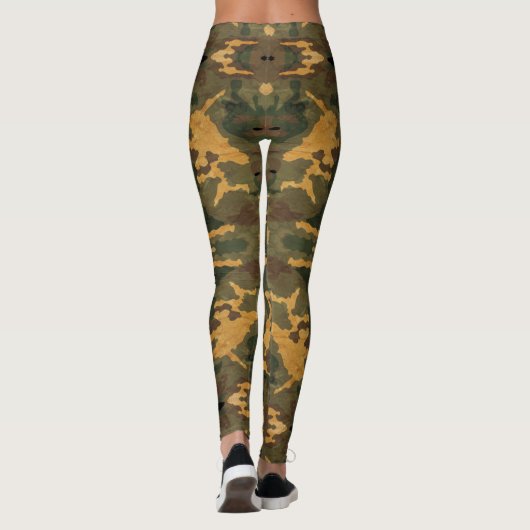 Grunged Green Camouflage.. Leggings (Achterkant)