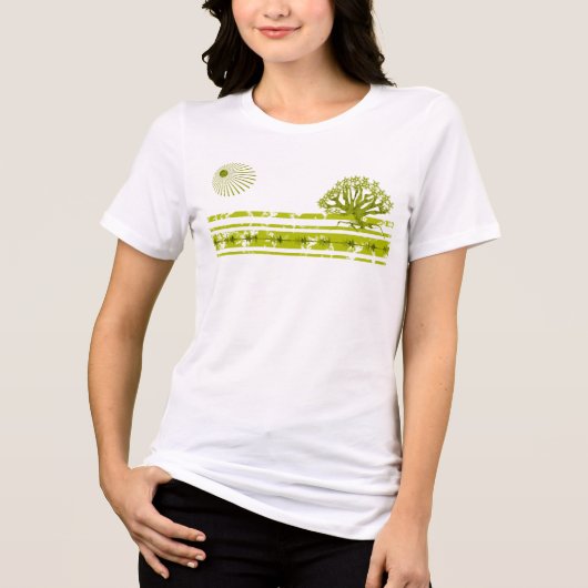 Grunged Tree Sun Tri-Blend Shirt (Voorkant)
