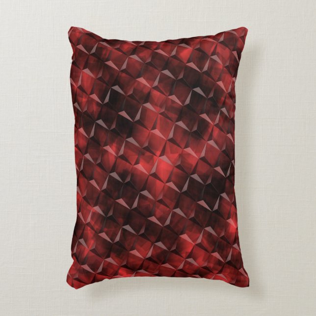 Grungy 3D-trapsgewijze vierkantjes met koolstofvle Accent Kussen (Voorkant(Verticaal))