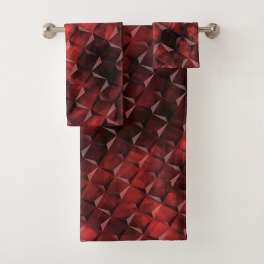 Grungy 3D-trapsgewijze vierkantjes met koolstofvle Bad Handdoek (Insitu)