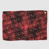 Grungy 3D-trapsgewijze vierkantjes met koolstofvle Golfhanddoek (Horizontaal)