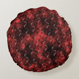 Grungy 3D-trapsgewijze vierkantjes met koolstofvle Rond Kussen