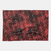 Grungy 3D-trapsgewijze vierkantjes met koolstofvle Theedoek (Horizontaal)