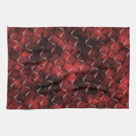 Grungy 3D-trapsgewijze vierkantjes met koolstofvle Theedoek (Horizontaal)