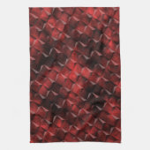 Grungy 3D-trapsgewijze vierkantjes met koolstofvle Theedoek (Verticaal)