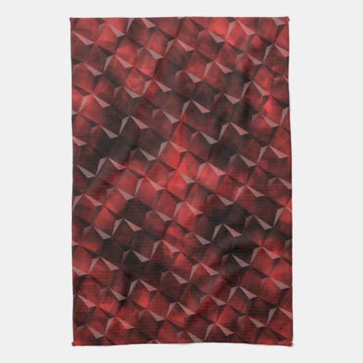 Grungy 3D-trapsgewijze vierkantjes met koolstofvle Theedoek (Verticaal)