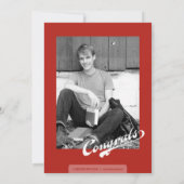 Grungy Afstuderen Afstuderen Uitnodiging - Rood (Achterkant)