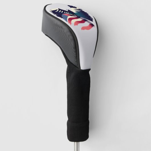 Grungy American Flag Bald Eagle Golfheadcover (Schuin)