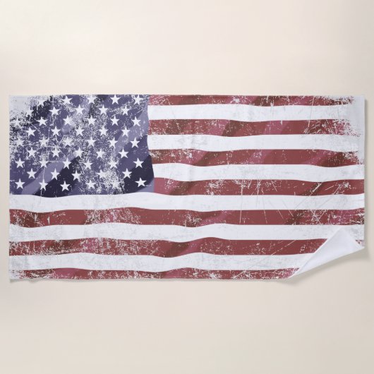 Grungy American flag Strandlaken (Voorkant)
