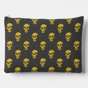 Grungy Anatomical Skull Polkadots geel zwart Etui