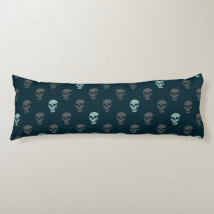 Grungy Anatomical Skull Polkadots marine mint grij Lichaamskussen