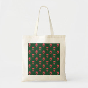 Grungy Anatomical Skull Polkadots roze groen Tote Bag