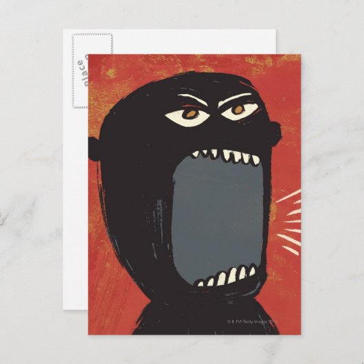Grungy Angry Man Briefkaart (Voorkant / Achterkant)