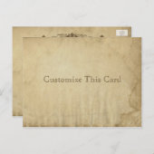 Grungy Antiek Gevlekt Blank Papier - Rustieke DIY Briefkaart (Voorkant / Achterkant)