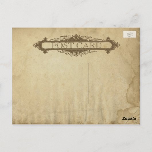 Grungy Antiek Gevlekt Blank Papier - Rustieke DIY Briefkaart (Achterkant)