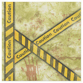 Grungy Attentie Tape Halloween Stof