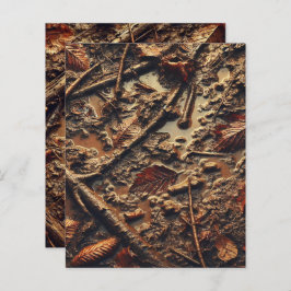Grungy Autumnal Muddy Leaves Scrapbook Paper