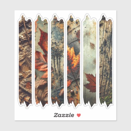 Grungy Autumnal Washi Tape Scrapbook Stickers (Vel)