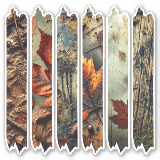 Grungy Autumnal Washi Tape Scrapbook Stickers (Voorkant)