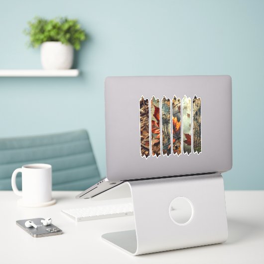 Grungy Autumnal Washi Tape Scrapbook Stickers (Laptop op bureau)