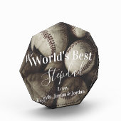 Grungy Baseball World's Best Stepdad Photo Block Fotoblokken (Links)