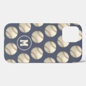 Grungy baseballetjes, monogegrammeerd Case-Mate iPhone case (Achterkant (horizontaal))