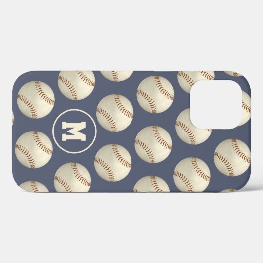 Grungy baseballetjes, monogegrammeerd Case-Mate iPhone case (Achterkant (horizontaal))