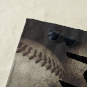 Grungy Baseballs on a Shelf Jersey Number & Name Strandlaken (In situ)