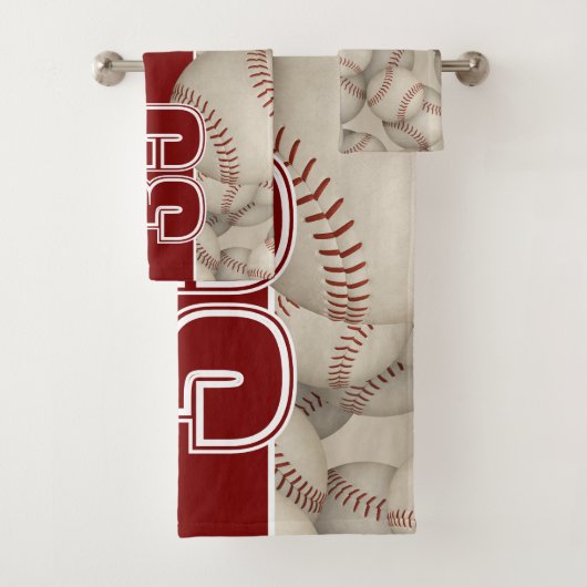 Grungy Baseballs Softballs atleet en teamnaam Bad Handdoek (Insitu)