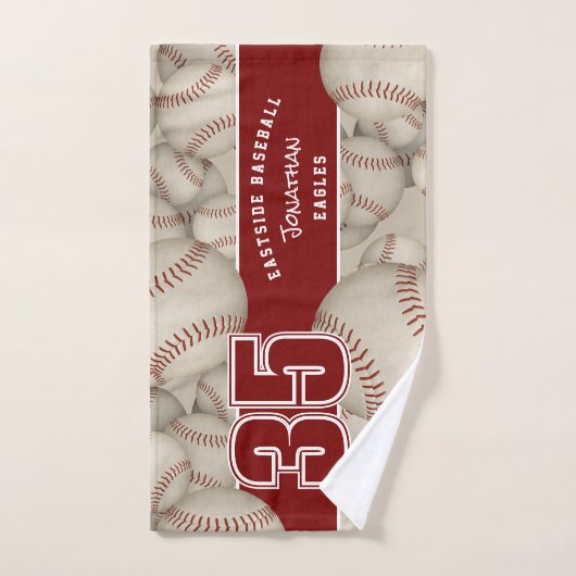 Grungy Baseballs Softballs atleet en teamnaam Bad Handdoek (Handdoek)