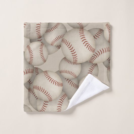 Grungy Baseballs Softballs atleet en teamnaam Bad Handdoek (Wasdoekje)